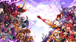 Grand Chase Purple Sky Battle Wallpaper