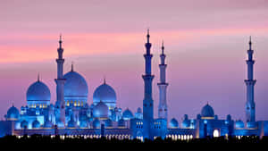 Grand_ Mosque_ Sunset_ Silhouette Wallpaper