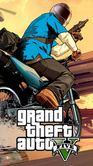 Grand Theft Auto 5 On An Iphone - The Ultimate Gaming Experience Wallpaper