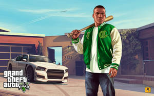 Grand Theft Auto V Franklin Holding Bat Wallpaper