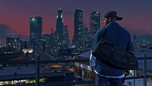 Grand Theft Auto V Franklin Observing Los Santos Wallpaper