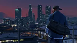 Grand Theft Auto V Franklin Observing Los Santos Wallpaper