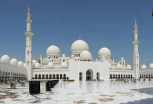 Grand White Mosque Architecture Wallpaper