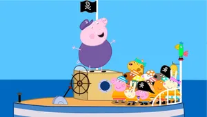 Grandpa Pig Enjoying A Beautiful Day Outdoors Wallpaper