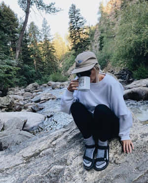 Granola Aesthetic_ River Side Relaxation.jpg Wallpaper