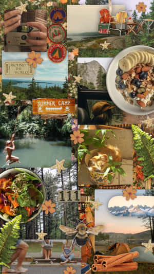 Granola Girl Aesthetic Collage Wallpaper