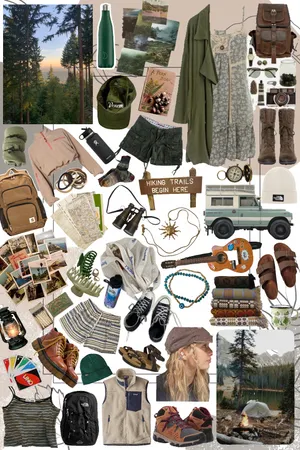 Granola Girl Aesthetic Collage Wallpaper