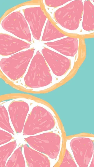 Grapefruit Slices Artistic Background Wallpaper