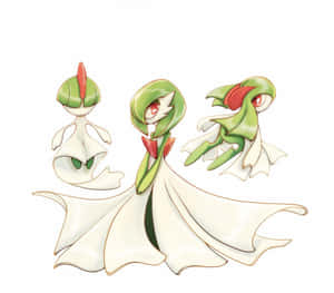 Graphic Artwork Of Ralts Evolutions Wallpaper