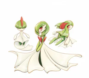 Graphic Artwork Of Ralts Evolutions Wallpaper