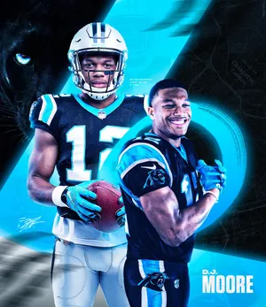 Graphic Of American Football Athlete Dj Moore Wallpaper
