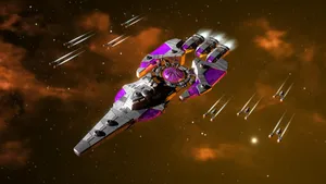 Gratuitous Purple Spaceship Wallpaper