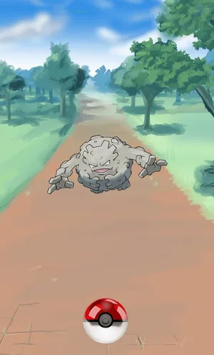 Graveler With A Pokeball Wallpaper