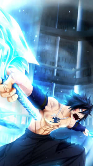 Gray Fullbuster Showing His Ice Powers Wallpaper