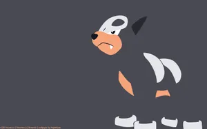 Gray Minimalist Houndour Wallpaper