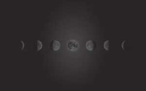 Gray Moon Phases Graphic Wallpaper