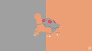 Gray Orange Torkoal Art Wallpaper