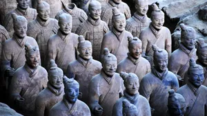 Gray Terracotta Warriors Sculpture China Wallpaper