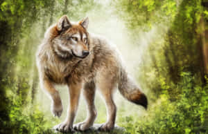 Gray Wolf In The Wilderness Wallpaper