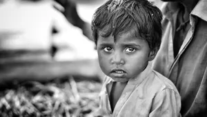 Grayscale Crying Sad Boy Wallpaper