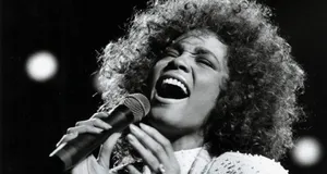 Grayscale Whitney Houston Belting Wallpaper