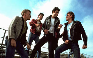 Grease John Travolta With Friends Wallpaper