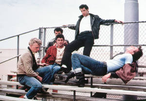 Grease Male Characters In Bleachers Wallpaper