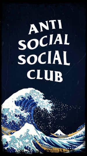 Great Wave And Anti Social Club Iphone Wallpaper