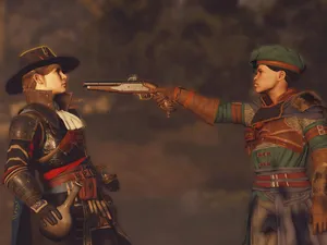 Greedfall Aphra Versus De Sardet Wallpaper