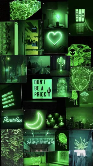 Green Aesthetic Collage Wallpaper Wallpaper