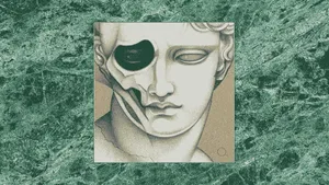 Green Aesthetic Desktop Statue Wallpaper