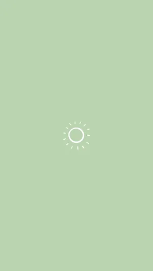 Green Aesthetic Pastel Minimalist Hand Drawn Sun Wallpaper