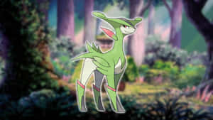 Green Aesthetic Virizion Pokemon Desktop Wallpaper