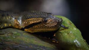 Green Anaconda Restingon Branch Wallpaper