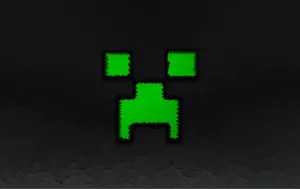 Green And Black Creeper Face Minecraft Design Wallpaper