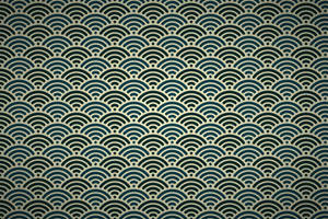 Green And Blue Japanese Waves Wallpaper