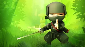 Green Anime Ninja With A Katana Wallpaper
