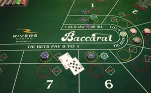 Green Baccarat Table With Cards And Chips Wallpaper