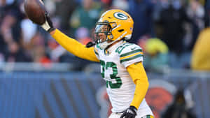 Green Bay Defender Celebrates Interception Wallpaper