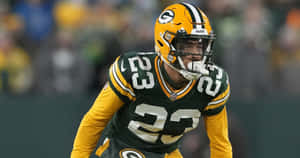 Green Bay Packers Defensive Player Ready For Action Wallpaper