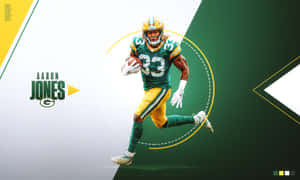 Green Bay Packers Running Back Aaron Jones Reaches For A Touchdown Wallpaper