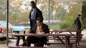 Green Book Movie Scene Outdoor Dining Wallpaper