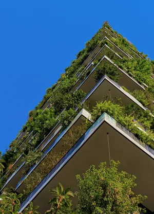 Green Building With Innovative Architectural Design Wallpaper