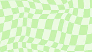 Green Checkered Wave Pattern Wallpaper