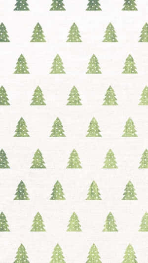 Green Christmas Tree Pattern Wallpaper