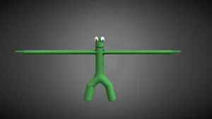 Green Clay Figure T Pose Wallpaper