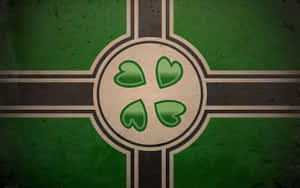 Green_ Clover_on_ Flag_ Background Wallpaper