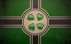 Green_ Clover_on_ Flag_ Background Wallpaper