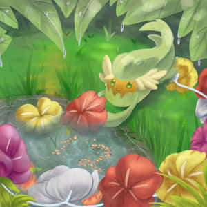 Green Comfey In A Forest Wallpaper