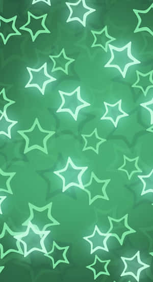 Green Cyber Star Pattern Wallpaper